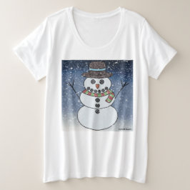 Snowman w/BG (weiß) - Women's Plus Size T - Shirt