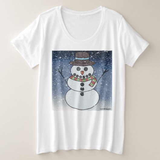 Snowman w/BG (weiß) - Women's Plus Size T - Shirt (Design vorne)