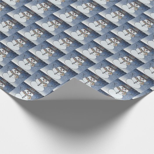 Snowman w/BG - Wrapping Paper Geschenkpapier (Ecke)