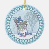 Snowman Walking-Ornamente Keramik Ornament (Vorne)