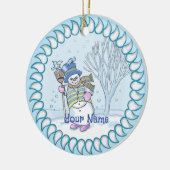 Snowman Walking-Ornamente Keramik Ornament (Links)