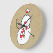 Snowman Wall Clock Große Wanduhr (Winkel)