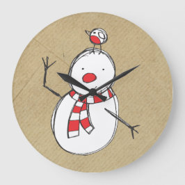 Snowman Wall Clock Große Wanduhr