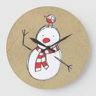 Snowman Wall Clock Große Wanduhr