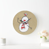 Snowman Wall Clock Große Wanduhr (Zuhause)