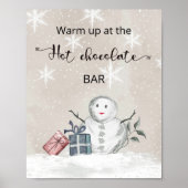 Snowman Warm auf der heißen Schokolade-Bar Poster (Vorne)