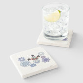 Snowman warm  steinuntersetzer (Seitenansicht)