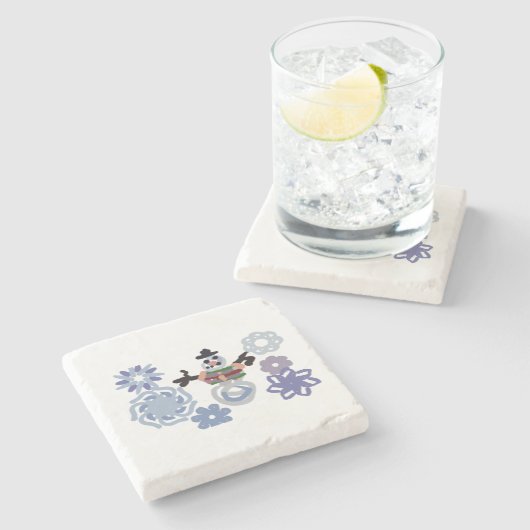 Snowman warm  steinuntersetzer (Seitenansicht)