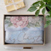 Snowman Watercolor Pink Winter Weihnachten Seidenpapier (Geschenk)