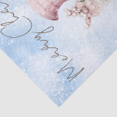 Snowman Watercolor Pink Winter Weihnachten Seidenpapier (Detail)