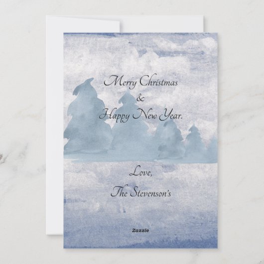 Snowman Watercolor Script Modern Frohe Weihnachten (Rückseite)