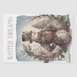 Snowman Watercolor Winter Weihnachten Seidenpapier