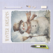 Snowman Watercolor Winter Weihnachten Seidenpapier (Handwerk)