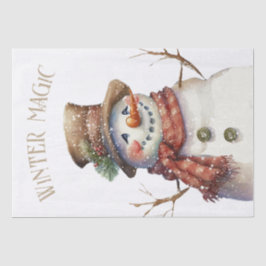 Snowman Watercolor Winter Weihnachten Seidenpapier