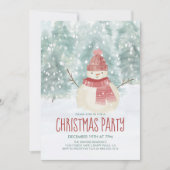 Snowman Watercolor Winter Woodland Weihnachten Par Einladung (Vorderseite)