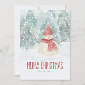 Snowman Watercolor Winterwald Weihnachten (Vorderseite)