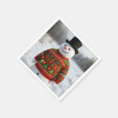 Snowman Wearing an Christmas Ugly Sweater Serviette (Ecke)