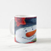 Snowman Wearing Scarf Kaffeetasse (Vorderseite Links)