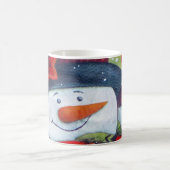 Snowman Wearing Scarf Kaffeetasse (Mittel)