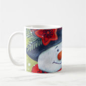 Snowman Wearing Scarf Kaffeetasse (Links)