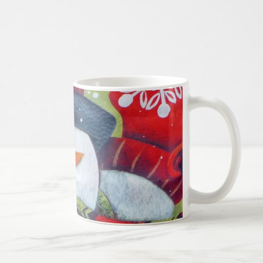 Snowman Wearing Scarf Kaffeetasse (Rechts)