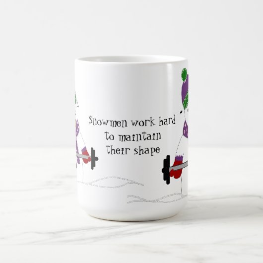 Snowman Weight Lifting mit Sprichwort Kaffeetasse (Mittel)