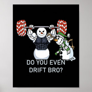 Snowman Weightfting Bodybuilding Funny Workout Poster