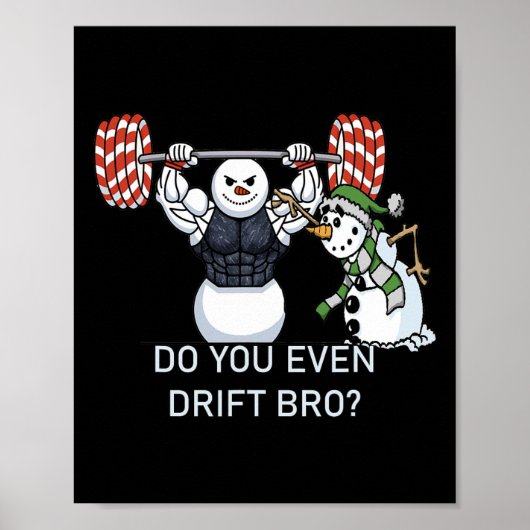 Snowman Weightfting Bodybuilding Funny Workout Poster (Vorne)