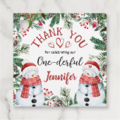 Snowman Weihnachten 1. Geburtstag Vielen Dank für Geschenkanhänger (Vorderseite)