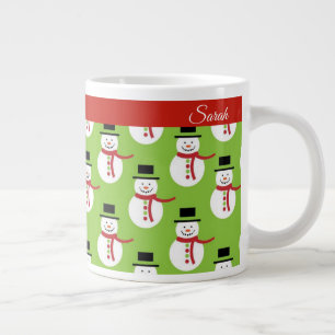 Snowman Weihnachten personalize Name Serious Coffe Jumbo-Tasse