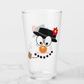 Snowman Weihnachts-Cartoon Glas (Rückseite)