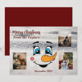 Snowman Weihnachts-Fotokarte Feiertagskarte (Vorne/Hinten)