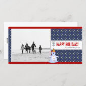 Snowman Weihnachts-Fotokarte Feiertagskarte (Vorne/Hinten)