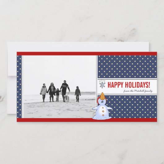 Snowman Weihnachts-Fotokarte Feiertagskarte (Vorderseite)