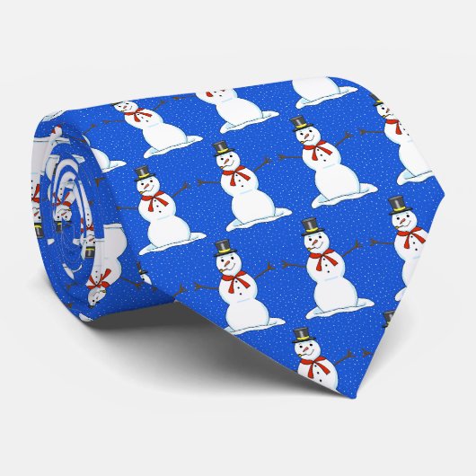 Snowman Weihnachts-Krawatte Krawatte (Gerollt)