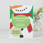 Snowman Weihnachts-Party Einladung (Stehend Vorderseite)