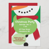 Snowman Weihnachts-Party Einladung (Vorne/Hinten)