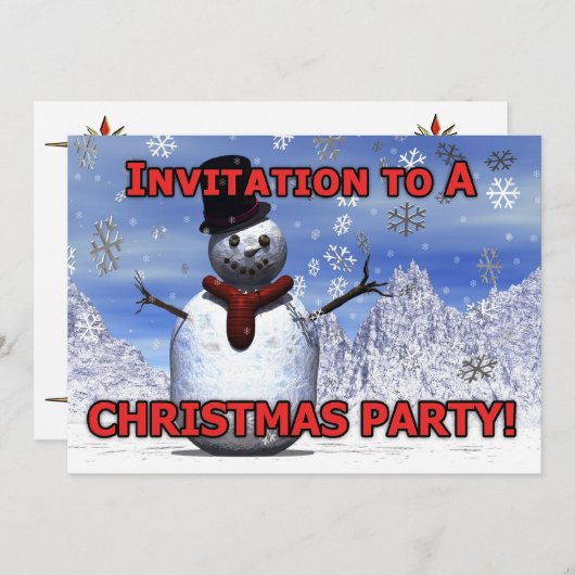 Snowman Weihnachts-Party Einladung (Vorne/Hinten)