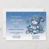 Snowman Weihnachts-Party Einladung (Vorderseite)