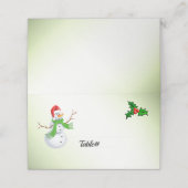 Snowman Weihnachts-Platzkarten Platzkarte (Außenseite Aufgefaltet)