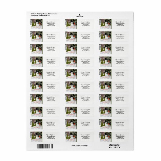 Snowman Weihnachts-Rücksendeadresse (Vorne)