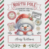 Snowman Weihnachts-Sonderlieferung von Sant Aufkleber (Vorderseite)