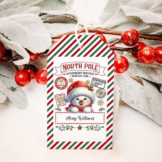 Snowman Weihnachts-Sonderlieferung von Sant Geschenkanhänger