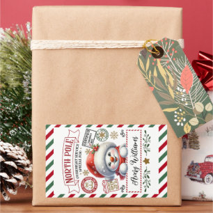 Snowman Weihnachts-Sonderlieferung von Sant Rechteckiger Aufkleber