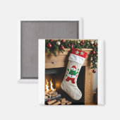 Snowman Weihnachts-Strumpf Magnet (Vorderseite/Rückseite)