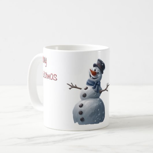 Snowman Weihnachts-Tasse Kaffeetasse (Vorderseite Links)