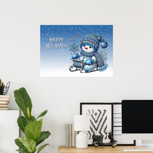 Snowman Weihnachts-Weihnachtsgebäck Poster (Heimbüro)
