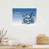 Snowman Weihnachts-Weihnachtsgebäck Poster (Küche)