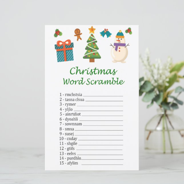 Snowman Weihnachts-Wortspiel (Stehend Vorderseite)