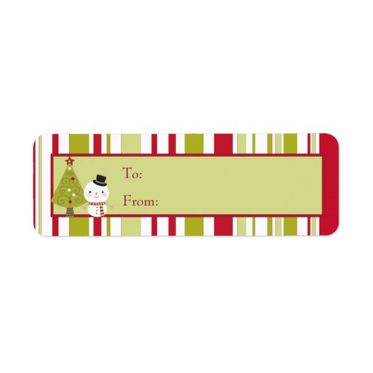 Snowman Weihnachtsbaum-Geschenk Tag Labels (Vorne)